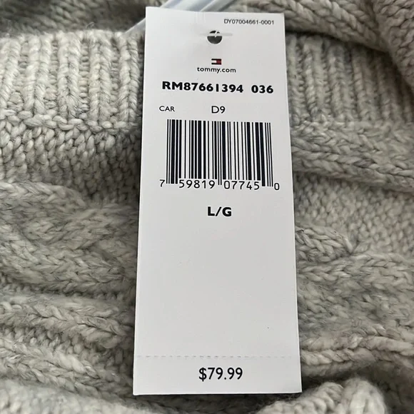 Tommy Hilfiger Heather Gray Cable Knit Cardigan - Picture 4 of 4